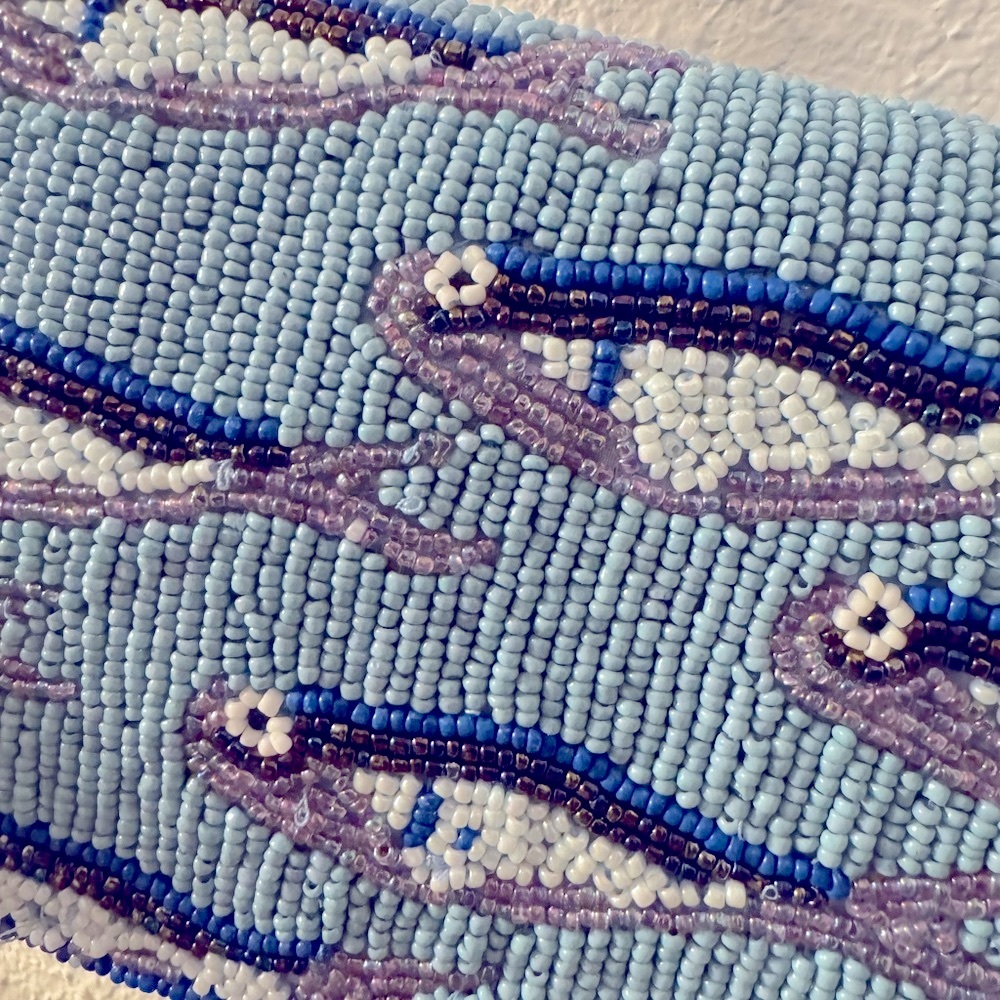 Beaded Blue Bird Pattern Clutch - Picture 3 of 6
